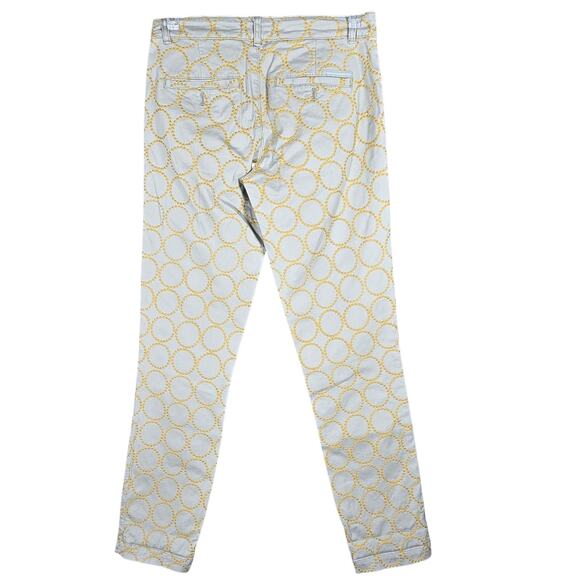 Chino by Anthropologie Pants Womens 25 Embroidered Circle Relaxed Fit Casual - Picture 7 of 9